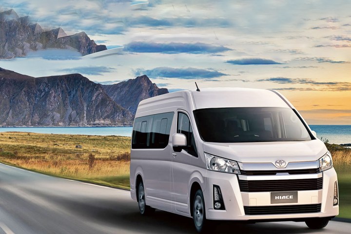 a van parked on the side of a road